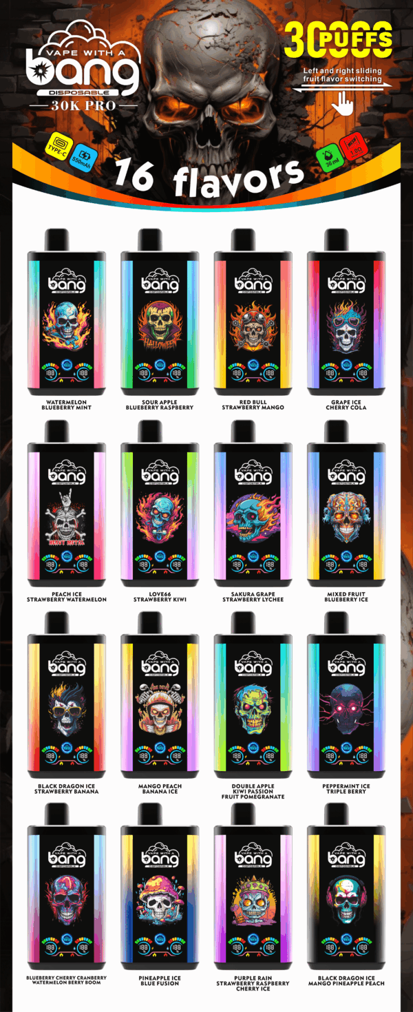 Bang 30000 PRO | Dual Pod Disposable Vape | 30K Puffs | Mesh Coil | Switchable Flavors