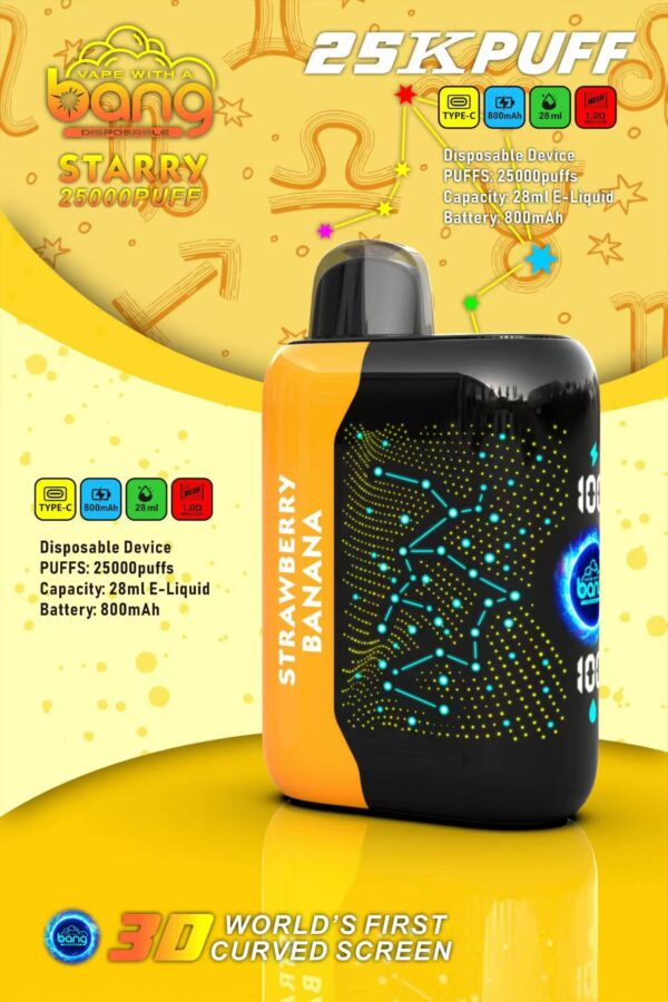 Buy Bang Starry 25000 Disposable Vape – 25000 Puffs, 28mL E-liquid, Type-C Fast Charging, 800mAh Power