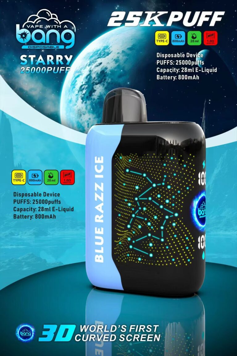 Buy Bang Starry 25000 Disposable Vape – 25000 Puffs, 28mL E-liquid, Type-C Fast Charging, 800mAh Power
