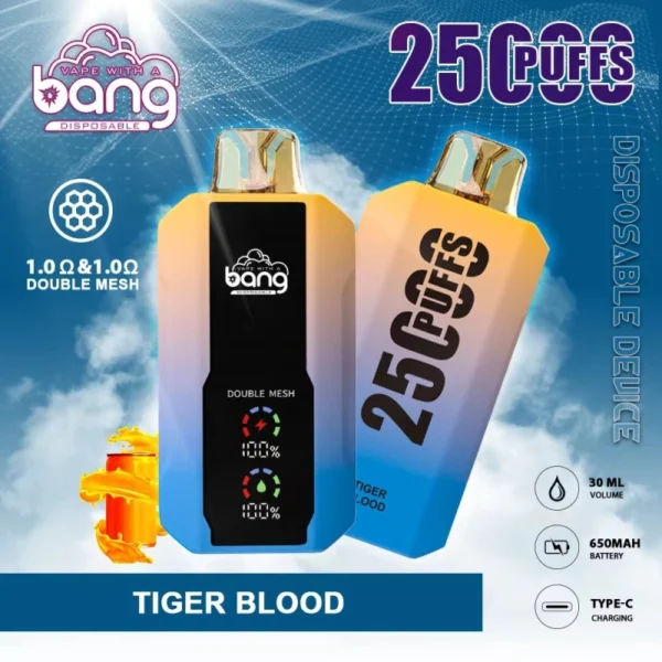 Bang 25000 | High-Capacity Disposable Vape | 25K Puffs | Mesh Coil Smoothness | Adjustable Draw Resistance