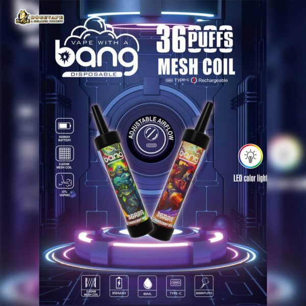 Bang 36000 | High-Capacity Disposable Vape | 36K Puffs | Smooth Mesh Coil | Adjustable Draw | Fast Type-C Charging