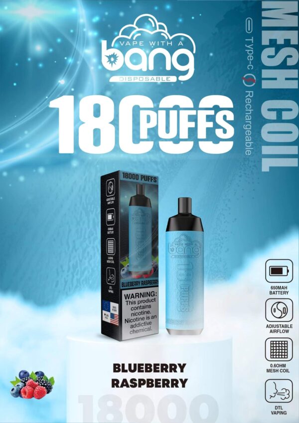 Buy Bang Crown Bar 18000 Disposable Vape – 18000 Puffs, 20mL Juice, Adjustable Airflow, Fast Type-C Recharge