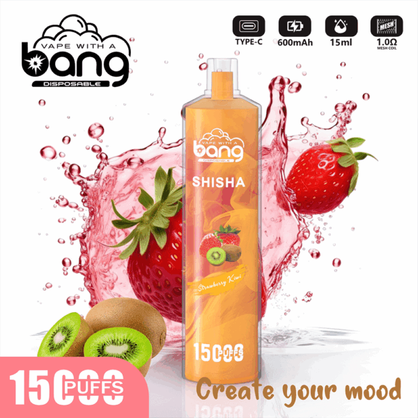 Bang SHISHA 15000 | High-Capacity Disposable Vape | 15K Puffs | Deep Lung Inhalation | Smooth Flavor