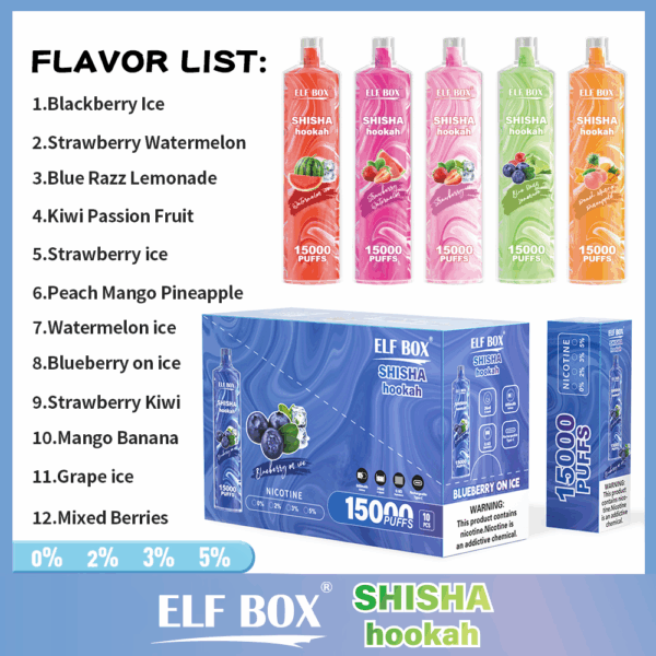 ELF BOX LS15000 | High-Capacity Disposable Vape | 15K Puffs | Smooth Mesh Coil | Fast Type-C Charging