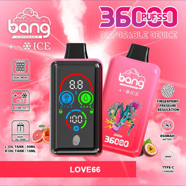 Bang 36000 Ice Level | High-Capacity Disposable Vape | 36K Puffs | Type-C Rechargeable | Full Smart Display