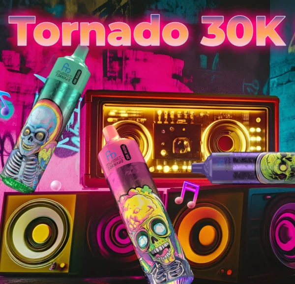RandM Fumot Tornado 30K Music Disposable Vape | 30,000 Puffs | 30mL E-liquid | 2%/5% Nicotine | Mesh Coil | LED Display | Type-C Charging | Music Reactive Light | Portable Vape Device