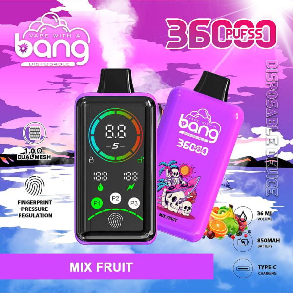Bang 36000 Power Disposable Vape – 36000 Puffs, Fingerprint Power Control, Dual Mesh Coil, 36mL E-liquid