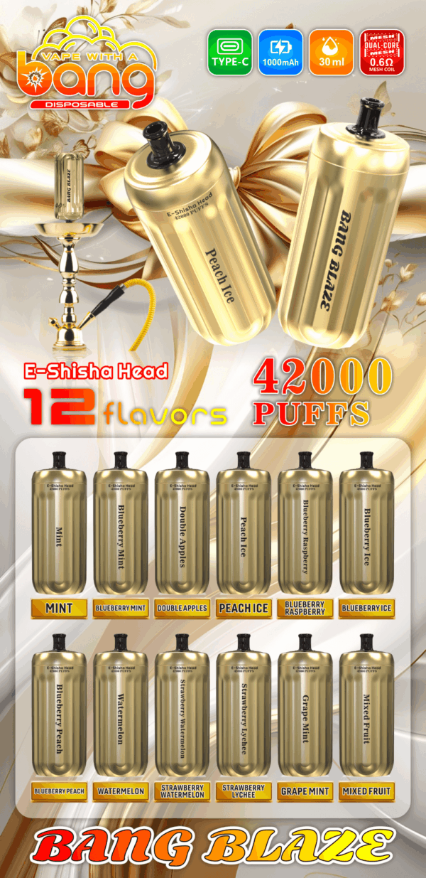 Bang Gold 42000 Disposable Vape | 12 Flavors | Up to 42000 Puffs | 0–5% Nicotine