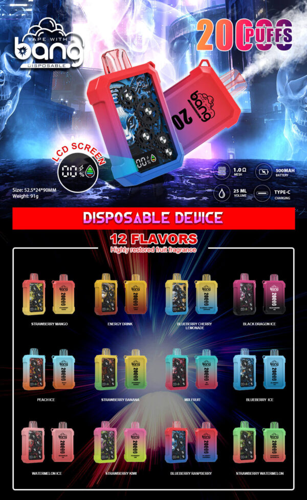 Bang 20000 Gear | Dual Pod Disposable Vape | 20K Puffs | Smart Inhalation Activation | Mesh Coil System