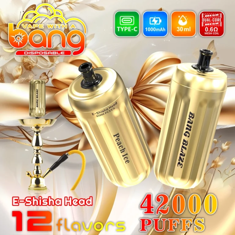 Buy Bang Gold 42000 Disposable Vape – 42,000 Puffs, LED Display, Mesh Coil, Type-C Rechargeable