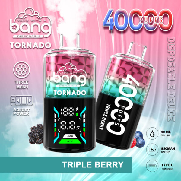 Bang Tornado 40000 | High-Capacity Disposable Vape | 40000 Puffs | 40mL Juice | Long Battery Life