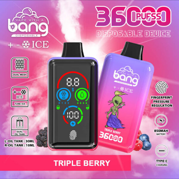 Bang 36000 Ice Level | High-Capacity Disposable Vape | 36K Puffs | Type-C Rechargeable | Full Smart Display