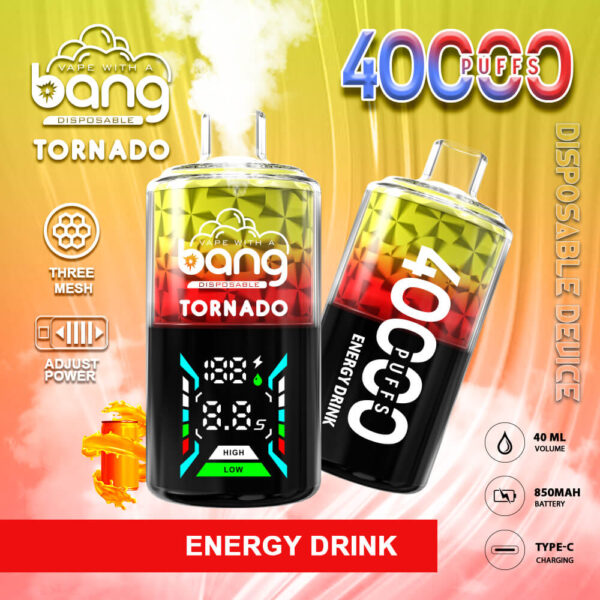 Bang Tornado 40000 | High-Capacity Disposable Vape | 40000 Puffs | 40mL Juice | Long Battery Life