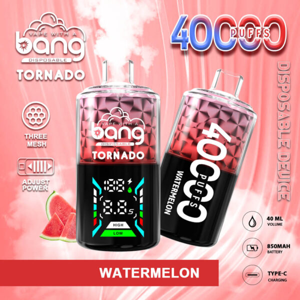 Bang Tornado 40000 | High-Capacity Disposable Vape | 40000 Puffs | 40mL Juice | Long Battery Life