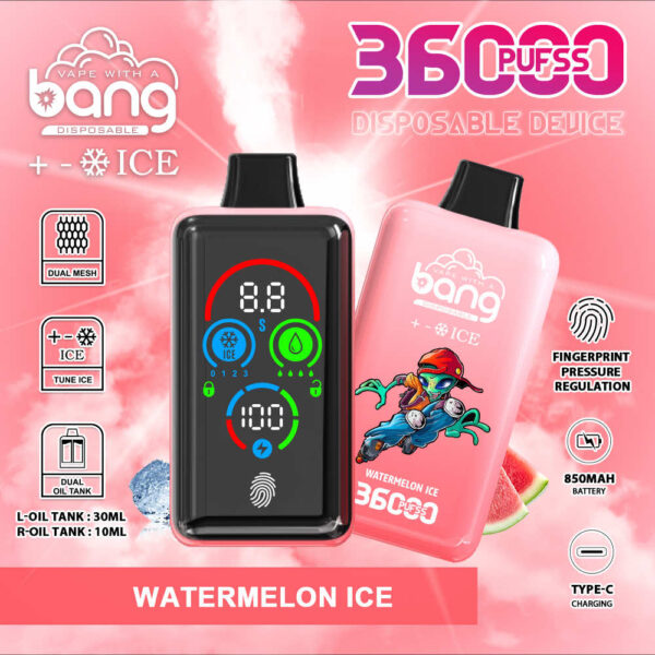 Bang 36000 Ice Level | High-Capacity Disposable Vape | 36K Puffs | Type-C Rechargeable | Full Smart Display