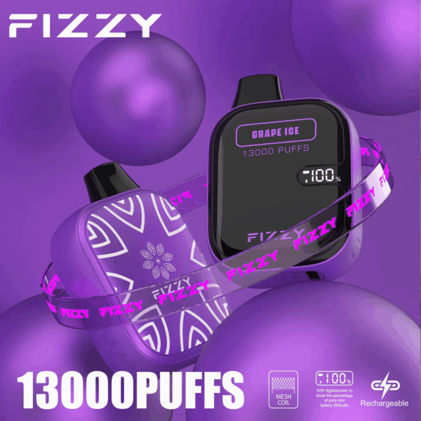 Buy fizzy Boom 13000 Vape – 21mL | 13,000 Puffs | Mesh Coil | Compact Size | Metal Paint Finish | LCD Display | 2% 5% Nicotine Strength