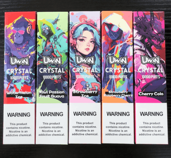 Shop Uwin Crystal 10000 Vape – 10K Puffs | 18ml E-liquid | Rechargeable 650mAh | Mesh Coil | RGB Lights | Type-C Port | 0-5% Nicotine