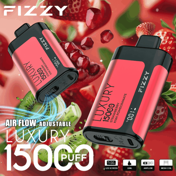 fizzy Luxury 15000 Disposable Vape | 15K Puffs | 22mL E-liquid | Mesh Coil | 2%/5% Nicotine | 650mAh Type-C Recharge | 12 Flavors