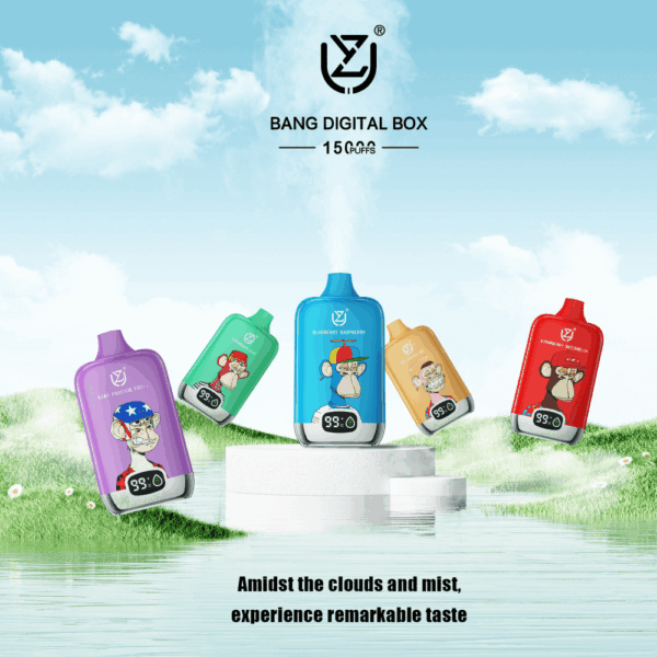 Shop UZY Bang Digital 15000 Vape – 15,000 Puffs | LED Display | 0-5% Nicotine Salt | 20mL Prefilled Tank | Rechargeable 850mAh Battery | Type-C Fast Charging | Mesh Coil Vapor | Disposable Vape Pen