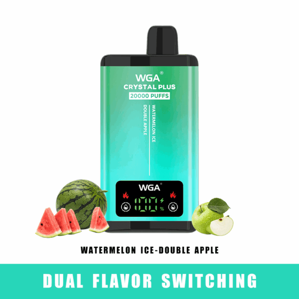 WGA 20000 Dual Flavor Vape | Crystal Pro Max Extra | 2-in-1 Switchable Taste | 650mAh Battery | 20K Puffs | Type-C Fast Charge | LED Screen | Mesh Coil | Disposable Vape | MTL Hit