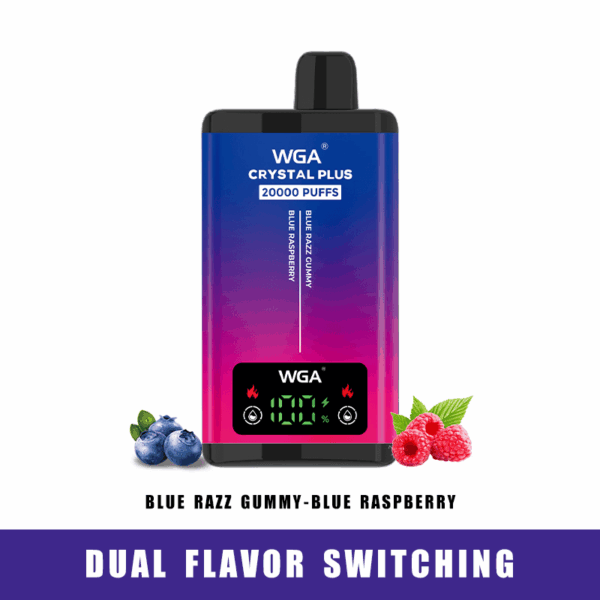 WGA 20000 Dual Flavor Vape | Crystal Pro Max Extra | 2-in-1 Switchable Taste | 650mAh Battery | 20K Puffs | Type-C Fast Charge | LED Screen | Mesh Coil | Disposable Vape | MTL Hit