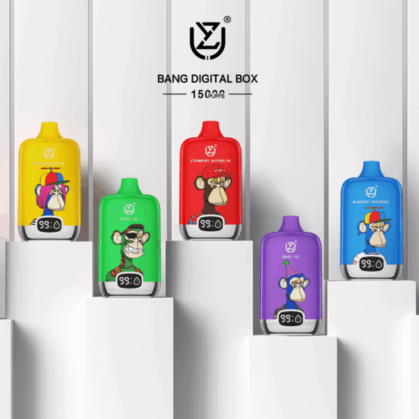 Shop UZY Bang Digital 15000 Vape – 15,000 Puffs | LED Display | 0-5% Nicotine Salt | 20mL Prefilled Tank | Rechargeable 850mAh Battery | Type-C Fast Charging | Mesh Coil Vapor | Disposable Vape Pen