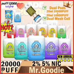 Buy Mr.Goodie 20000 Vape | 20K Puffs | Dual Pods | 40mL Salt Nic | 1.0Ω Mesh Coil | 650mAh Rechargeable Battery | Type-C Fast Charging | 12 Flavors Available | Long-lasting Vape