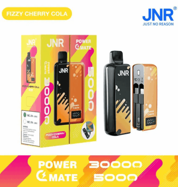 Buy JNR Power Mate 30000 Vape | 30K Puffs | 2% Nicotine | Built-in 5000mAh Power Bank | 19ml Capacity | Dual Mesh Coil | Smart Display | Type-C Charging
