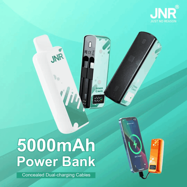 Buy JNR Power Mate 30000 Vape | 30K Puffs | 2% Nicotine | Built-in 5000mAh Power Bank | 19ml Capacity | Dual Mesh Coil | Smart Display | Type-C Charging