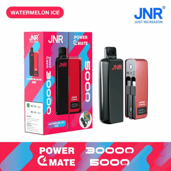 Buy JNR Power Mate 30000 Vape | 30K Puffs | 2% Nicotine | Built-in 5000mAh Power Bank | 19ml Capacity | Dual Mesh Coil | Smart Display | Type-C Charging