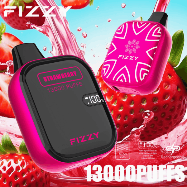 Buy fizzy Boom 13000 Vape – 21mL | 13,000 Puffs | Mesh Coil | Compact Size | Metal Paint Finish | LCD Display | 2% 5% Nicotine Strength