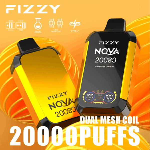 Buy fizzy Nova 20000 Vape – 28mL | 20,000 Puffs | Mesh Coil | Type-C Fast Charging | 2% 5% Nicotine Salt | Sleek Design | 24 Flavor Options