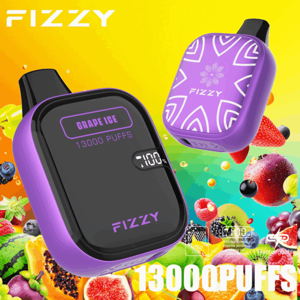 Buy fizzy Boom 13000 Vape – 21mL | 13,000 Puffs | Mesh Coil | Compact Size | Metal Paint Finish | LCD Display | 2% 5% Nicotine Strength