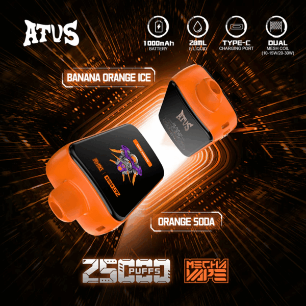 ATVS Vape 25000 Puffs | 2% 5% Nicotine Salt | Dual Mesh Coil | Adjustable 0.4Ω/0.8Ω | Type-C Fast Charge | Big Clouds | Smooth Flavor | Digital Display | 28ml Tank | Long-Lasting Battery | Rechargeable Disposable | Premium Taste | Compact Body | No Leak Design | 1000mAh Battery | DTL MTL Vape | 20 Fruity Flavors | Mesh Technology | Puff Tracker | Reusable Device