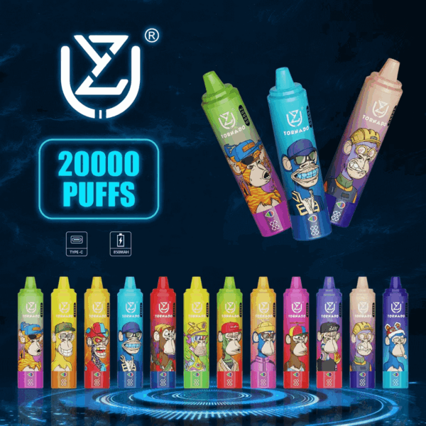 Shop UZY Tornado 20000 Vape – 23mL Pod | 20,000 Puffs | 0%-5% Nicotine Salt | 850mAh Rechargeable Battery | Type-C Fast Charging | Mesh Coil Disposable | 12 Flavor Options | Sleek Long-Lasting Vape