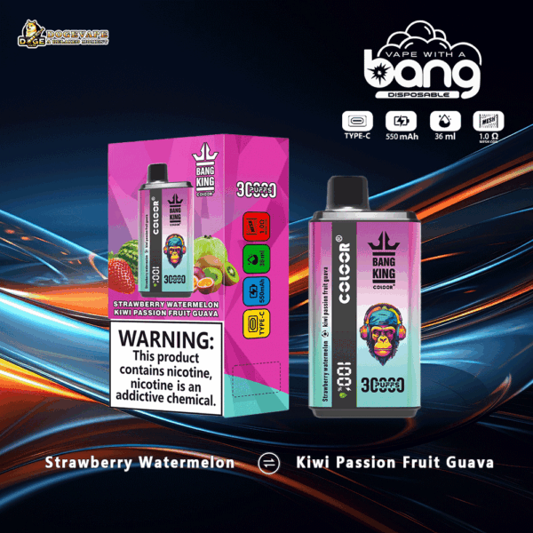 Buy Bang King 30000 Vape | 30K Puffs | Pre-filled 36mL Tank | 0%-5% Nicotine Options | 550mAh Battery | Disposable Vape Pen | 12 Dual Flavor Blends | Type-C Fast Charging | Mesh Coil Technology