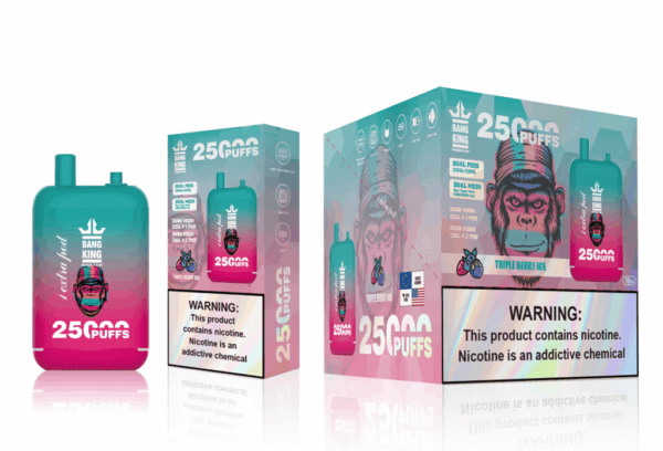 Buy Bang King 25000 Vape | 25K Puffs | Pre-filled 46mL Dual POD | 0%-5% Nicotine Options | 650mAh Battery | Disposable Vape Pen | 12 Flavor Selections | Type-C Fast Charging | Adjustable Airflow