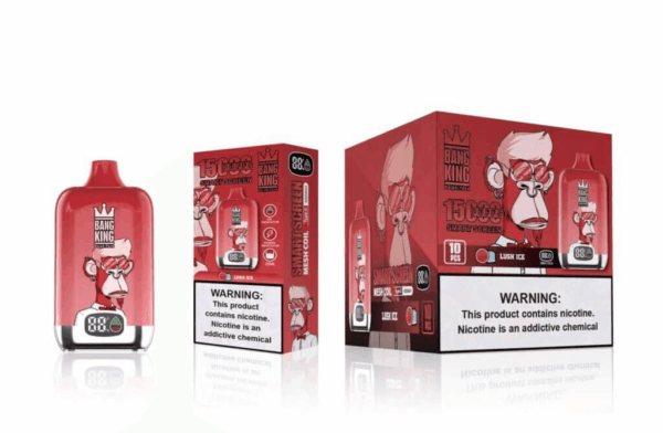 Buy Bang King Smartscreen 15000 Vape | 15K Puffs | Pre-filled 25mL Tank | 0%-5% Nicotine Options | 650mAh Battery | Disposable Vape Pen | 10 Flavor Selections | Type-C Fast Charging | Mesh Coil Technology