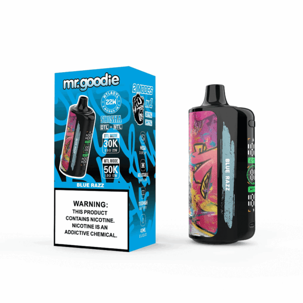 Shop Mr.Goodie DTL MTL 50000 – 50,000 Puff Disposable Vape | DTL & MTL Vaping | 40mL E-liquid | 1100mAh Battery | Dual Mesh Coil | Adjustable Airflow | Type-C Recharge | Large Display Screen | 3mg/6mg Nicotine | 24 Flavor Options