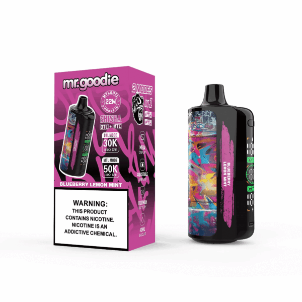 Shop Mr.Goodie DTL MTL 50000 – 50,000 Puff Disposable Vape | DTL & MTL Vaping | 40mL E-liquid | 1100mAh Battery | Dual Mesh Coil | Adjustable Airflow | Type-C Recharge | Large Display Screen | 3mg/6mg Nicotine | 24 Flavor Options