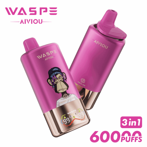 Buy WASPE 60000 Vape | Triple Flavor System | 60K Puffs | 54mL Salt Nic | Triple Mesh Coil | LED Display | Type-C Charging | 0%-5% Nicotine | 650mAh Battery | Disposable Vape Pen