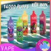 Shop ELF BOX RGB14000 Pro Vape – 14,000 Puff Disposable | LED Display | RGB Glow | 25mL Salt Nicotine | 0%-5% Strength | Mesh Coil 1.0Ω | 18250 600mAh Battery | Type-C Port | 12 Flavors