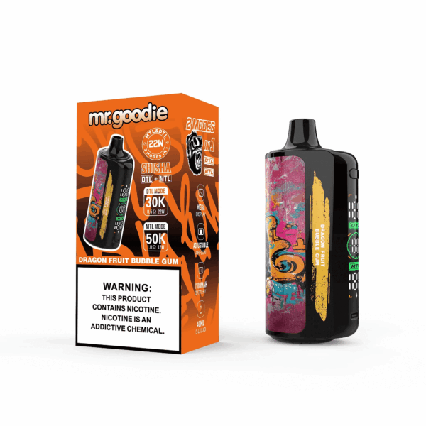 Shop Mr.Goodie DTL MTL 50000 – 50,000 Puff Disposable Vape | DTL & MTL Vaping | 40mL E-liquid | 1100mAh Battery | Dual Mesh Coil | Adjustable Airflow | Type-C Recharge | Large Display Screen | 3mg/6mg Nicotine | 24 Flavor Options
