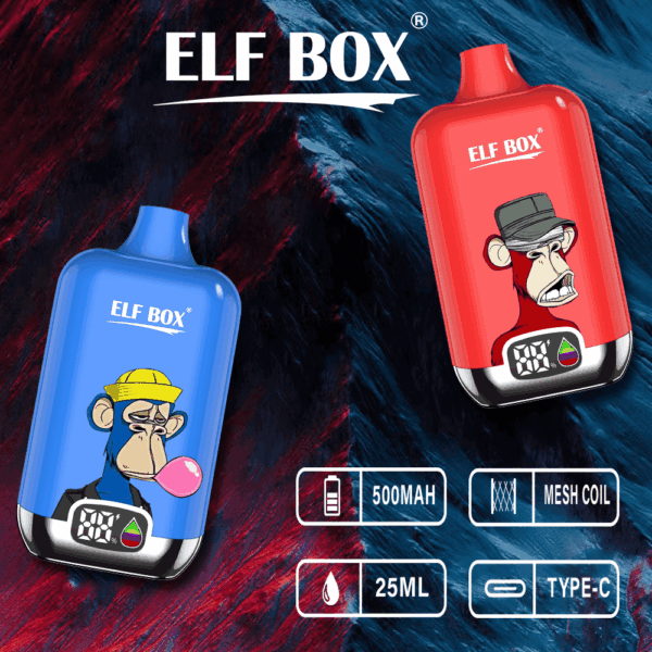 Buy Elf Box Digital 12000 Vape | 12000 Puffs | LED Display Vape Pen | 0.8Ω Mesh Coil | 25mL Salt Nic | Rechargeable Type-C | 13350 500mAh Battery | Lightweight 82g | 0–5% Nicotine | 20 Flavors
