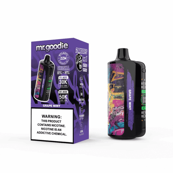 Shop Mr.Goodie DTL MTL 50000 – 50,000 Puff Disposable Vape | DTL & MTL Vaping | 40mL E-liquid | 1100mAh Battery | Dual Mesh Coil | Adjustable Airflow | Type-C Recharge | Large Display Screen | 3mg/6mg Nicotine | 24 Flavor Options
