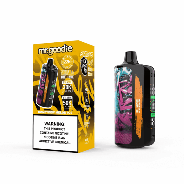 Shop Mr.Goodie DTL MTL 50000 – 50,000 Puff Disposable Vape | DTL & MTL Vaping | 40mL E-liquid | 1100mAh Battery | Dual Mesh Coil | Adjustable Airflow | Type-C Recharge | Large Display Screen | 3mg/6mg Nicotine | 24 Flavor Options