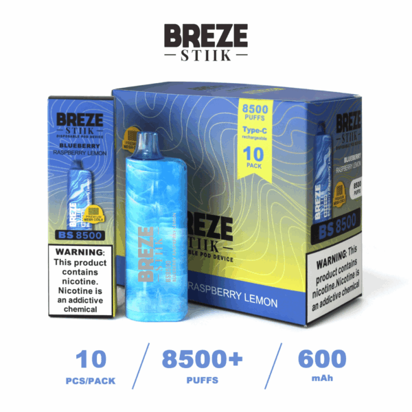 Buy BS BS8500 Vape | 8500 Puffs | Mesh Coil | 2% 5% Nicotine Salt | 600mAh Battery | 17mL E-liquid | USB-C Fast Charging | Breze Stiik