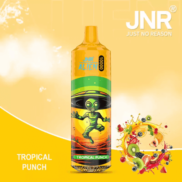 JNR Alien 10000 Disposable Vape | 10,000 Puffs | 2% / 5% Nicotine | 20ml E-Liquid | 850mAh Rechargeable | Adjustable Airflow | RGB Lighting | Mesh Coil Technology