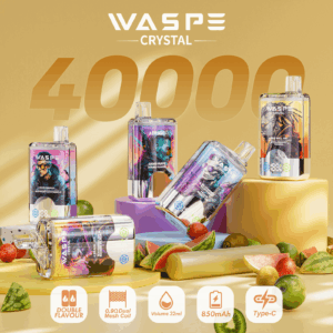 Buy WASPE Crystal 40000 Vape | 40K Puffs | Dual Flavor Vaping | LED Display | Salt Nic 32mL | Type-C Rechargeable | 0.9Ω Mesh Coil | 850mAh Battery | 0% 2% 5% Nicotine | Disposable Vape
