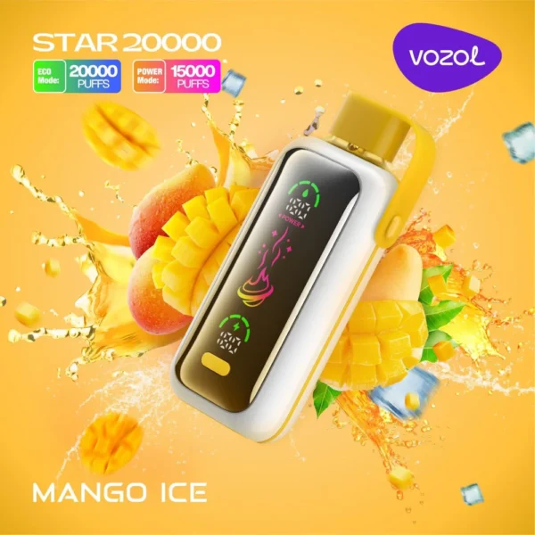 Buy Vozol Star 20K Vape | 20K Puffs | 5% Nicotine | Dual Mode Eco & Power | 650mAh Battery | Mirror Screen | Dual Mesh Coil | Type-C Charging | Disposable Vape Pen